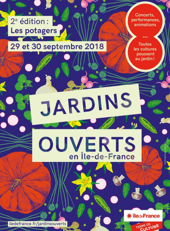 Jardins ouverts en Ile-de-France : affiche 2018