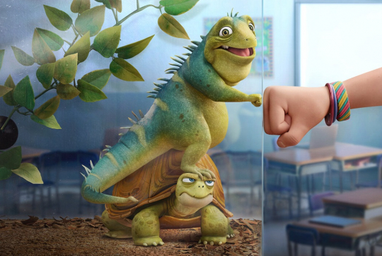 Leo : Un lézard sur une tortue