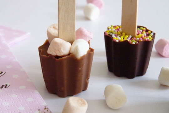 Sucettes chocolat chaud