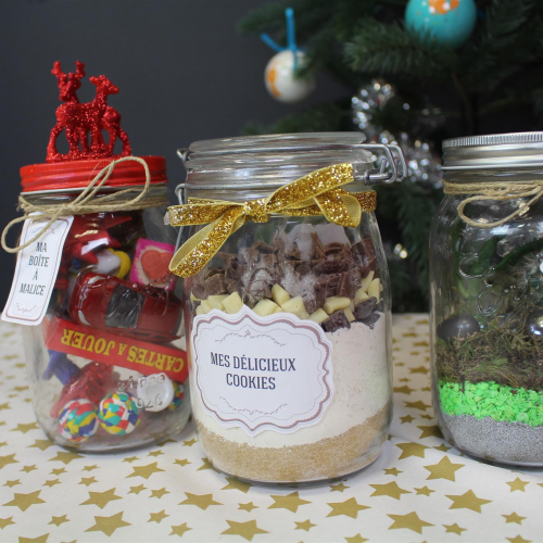 3 cadeaux de Noël en Mason Jar