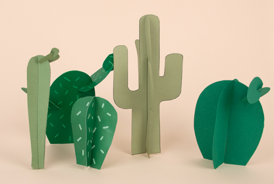 Cactus à découper en papier