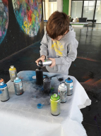 Biennale Internationale d'Art Mural 2023 : graffiti enfant