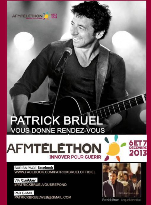 Téléthon 2013 : Patrick Bruel parrain