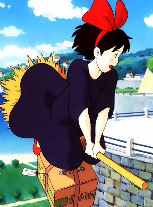 Kiki, la petite sorcière - Kiki sur son balais magique