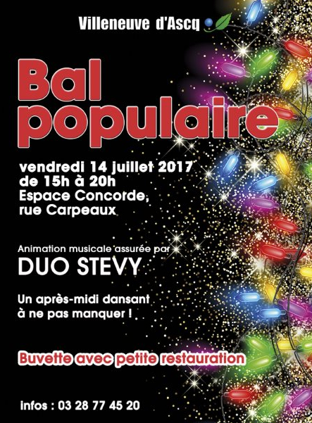 Bal du 14 juillet 2017 à Villeneuve d'Ascq