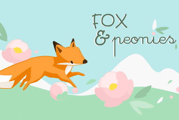 Fox and Peonies à Clermont-Ferrand