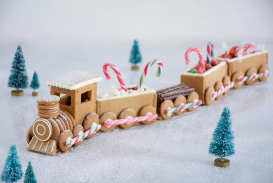 Un train en pain d'épices