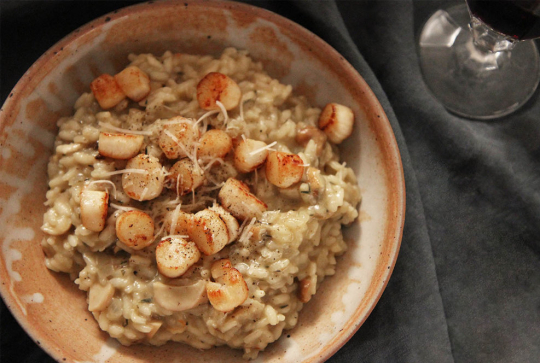 Risotto aux cèpes et noix de Saint-Jacques