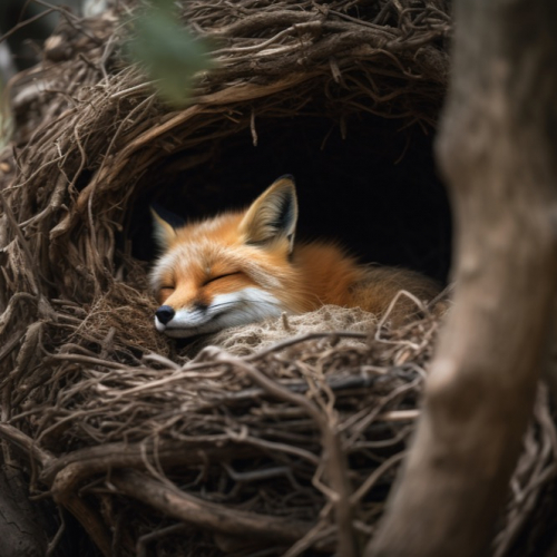 Renard qui hiberne