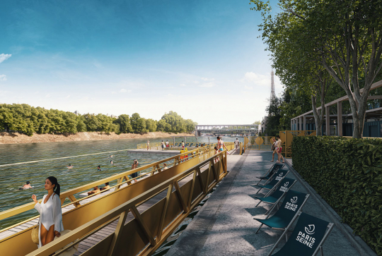 Site de baignade Grenelle sur la Seine, vue d'artiste