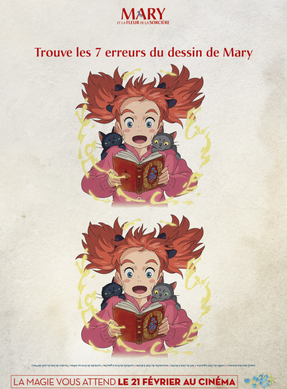 Mary et la fleur de la sorcière - Carnet de jeux : différences