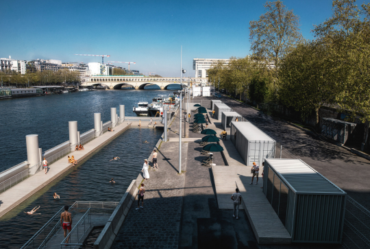 Baignade de Bercy sur la Seine : vue d'artiste