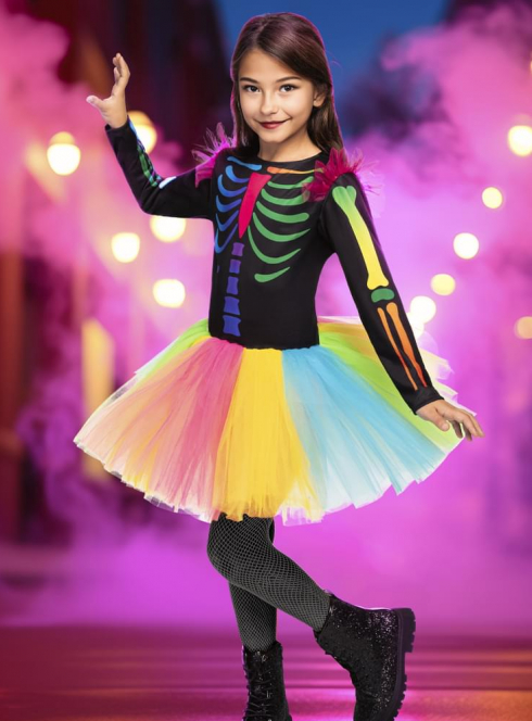 Squelette arc-en-ciel : Halloween déguisements 2025