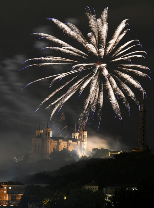 Le 14 juillet 2024 à Lyon : Feu d'artifice
