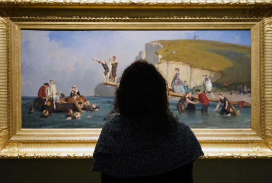 Baignade à Etretat 1860.