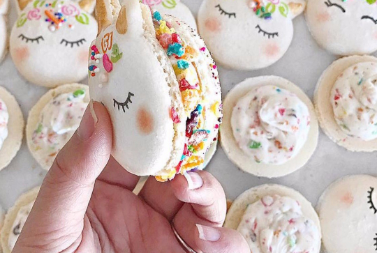 Macarons licornes