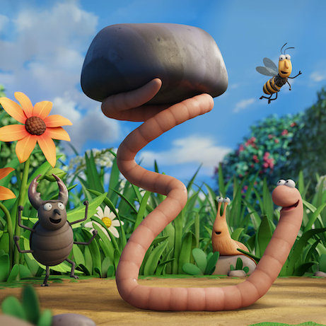 Superasticot : caillou avec ver de terre