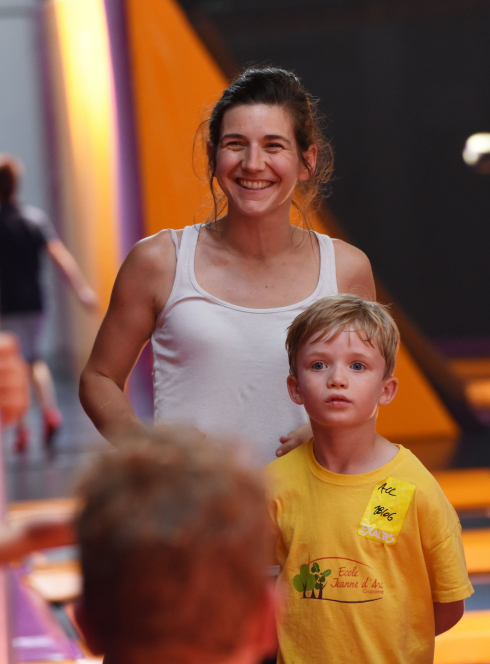 Exalto Lyon : Une mère et son fils sur les trampolines