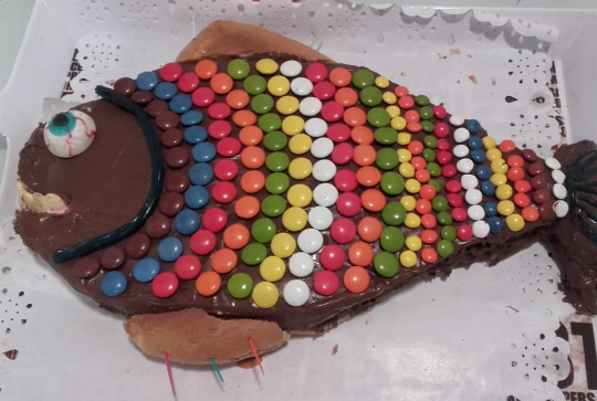 Gâteau poisson avec des dents