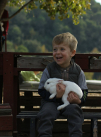 Les Jardins Partagés de Terra Segurana : enfant avec un lapin