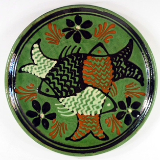 Plat au triquètre de poissons, coll. Musée Alsacien