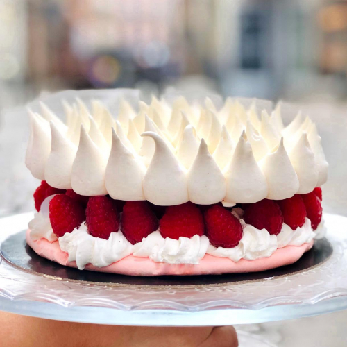 Perlette : gâteau aux framboises