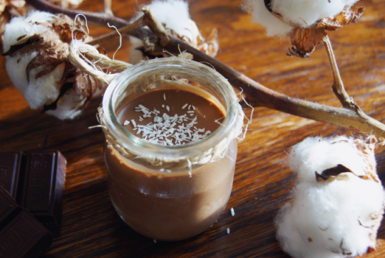 Crème au chocolat et lait de coco