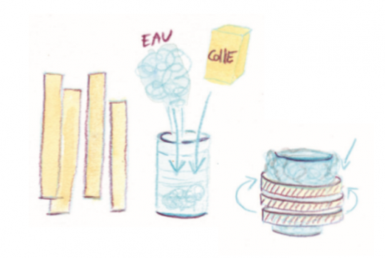 Fabriquer des caches-pots, étape 1