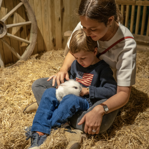 Le Monde de Noé : enfant avec un lapin