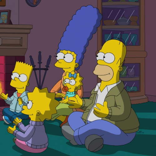 Les Simpson saison 35 : Toute la famille réunit dans le salon au coin du feu
