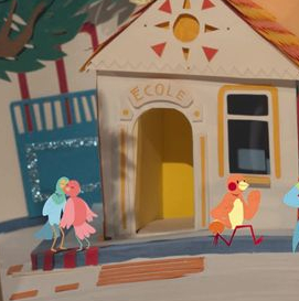 En sortant de l'école