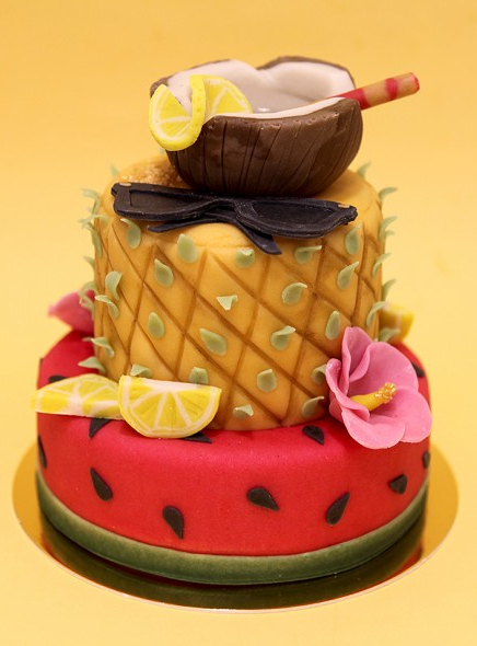 Anniversaire enfant Jumanji : gâteau tropical.