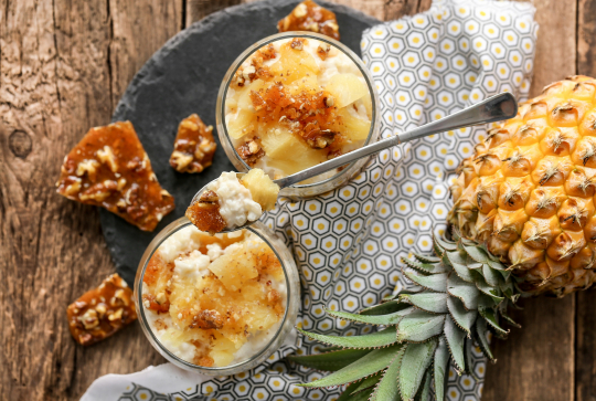 Crème vanille et ananas