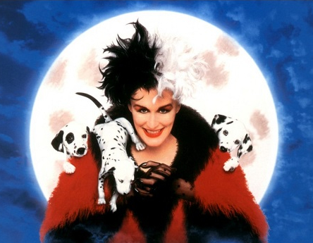 Glenn Close en Cruella dans les "101 dalmatiens"