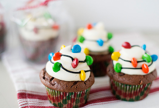 Cupcakes illuminés de Noël