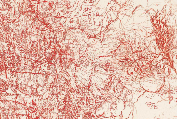 Muriel Moreau, "Sous la peau du cerf, printemps" – détail