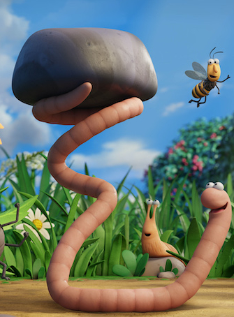 Superasticot : caillou avec ver de terre