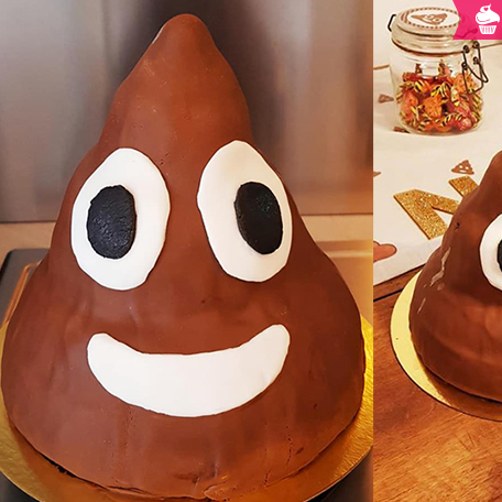 Gagnant janvier 2020 : gâteau émoji poop pour Nicolas