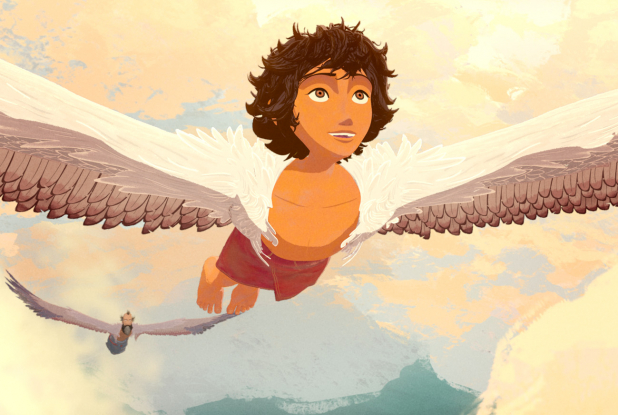 Icare : doté d'ailes en plumes