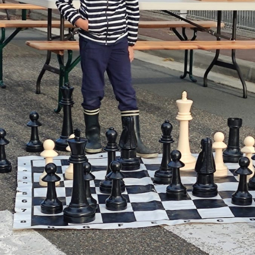 Les couleurs du jeu : échecs grandeur nature