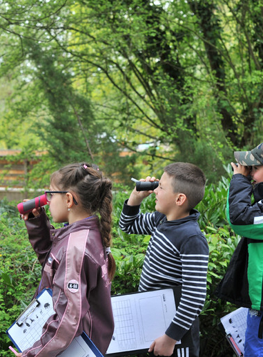 Zoo de Lille : Des enfants observent la nature et les animaux avec des jumelles