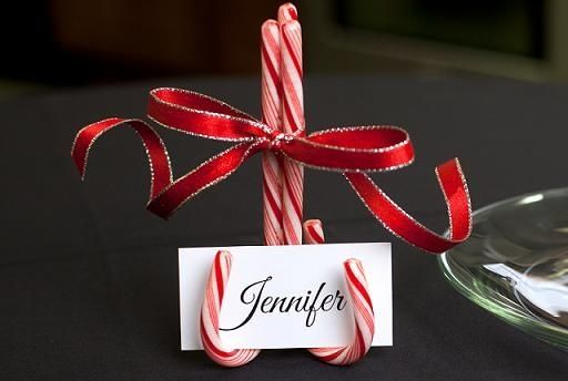 Plan de table en canne de Noël