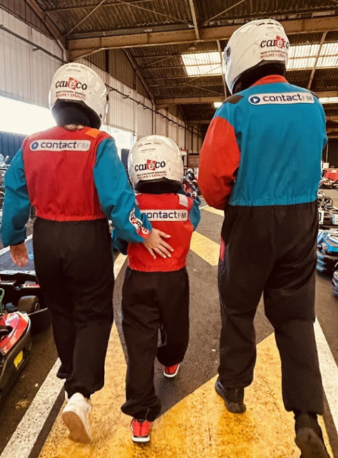 Lille karting : Une famille après une course