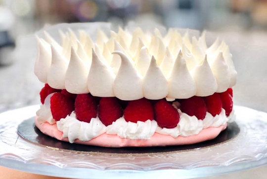 Perlette : gâteau aux framboises