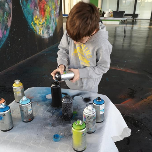 Biennale Internationale d'Art Mural 2023 : graffiti enfant