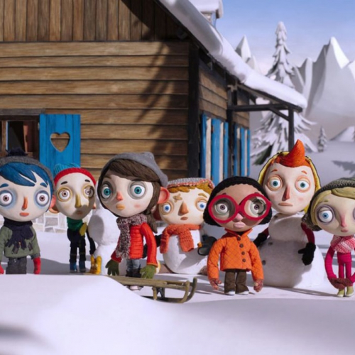 Festival jeune public Ciné Filou : Les enfants du film "Ma vie de courgette" à la neige