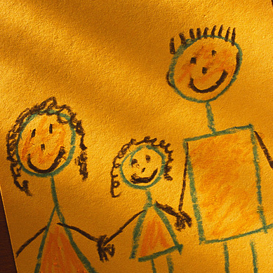 Famille crayons de couleur