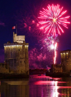 Feux d'artifice du 14 juillet à La Rochelle par Francis Giraudon