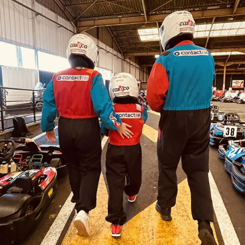 Lille karting : Une famille après une course