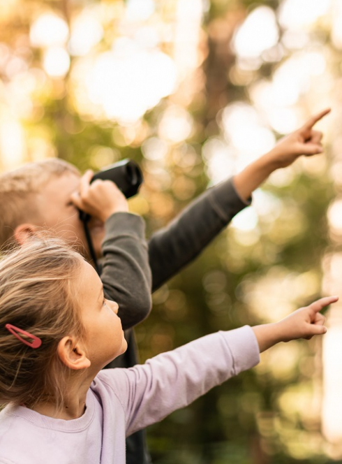 Les Nuits des Forêts : Deux enfants observent la forêt